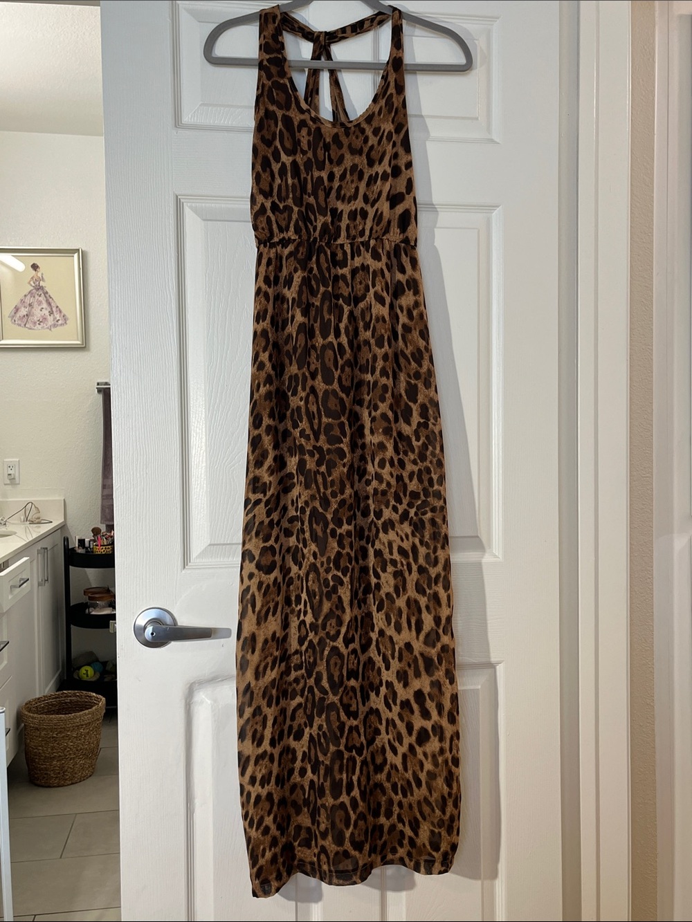 dee elle Leopard-Print Maxi dress in Brown and Black print